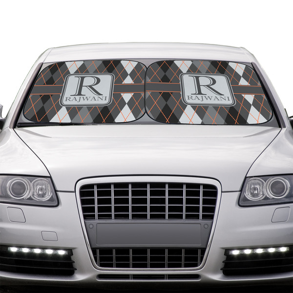 Modern Chic Argyle Car Sun Shades - IN CONTEXT