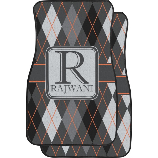 Custom Modern Chic Argyle Car Floor Mats (Front Seat) (Personalized)