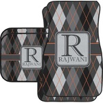 Modern Chic Argyle Car Floor Mats Set - 2 Front & 2 Back (Personalized)