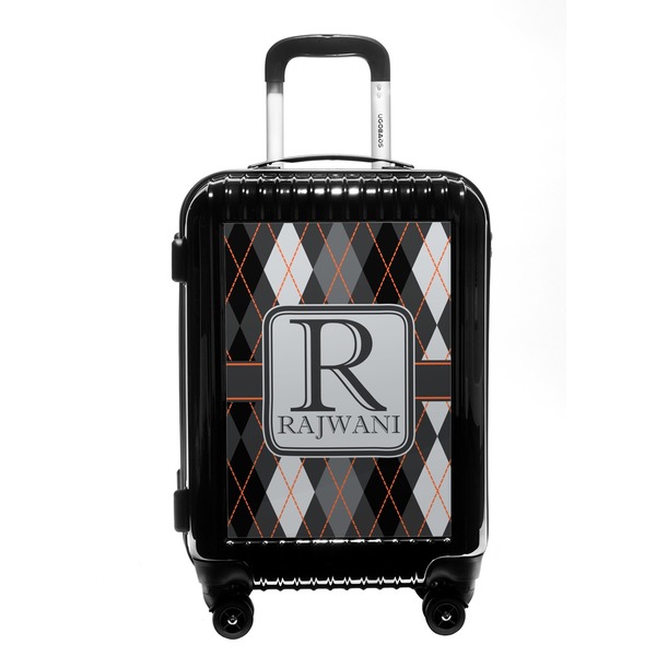 Custom Modern Chic Argyle Carry On Hard Shell Suitcase (Personalized)