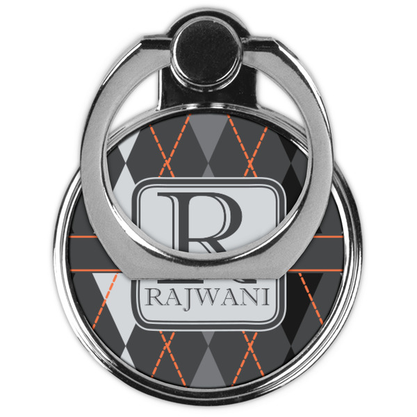 Modern Chic Argyle Cell Phone Ring Stand & Holder - Front (Collapsed)