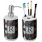 Modern Chic Argyle Ceramic Bathroom Accessories Set (Personalized)