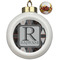 Modern Chic Argyle Ceramic Ball Ornaments - Poinsettia Garland (Personalized)