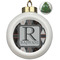 Modern Chic Argyle Ceramic Ball Ornament - Christmas Tree (Personalized)