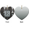 Modern Chic Argyle Ceramic Flat Ornament - Heart Front & Back (APPROVAL)