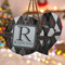 Modern Chic Argyle Ceramic Ornament w/ Name and Initial