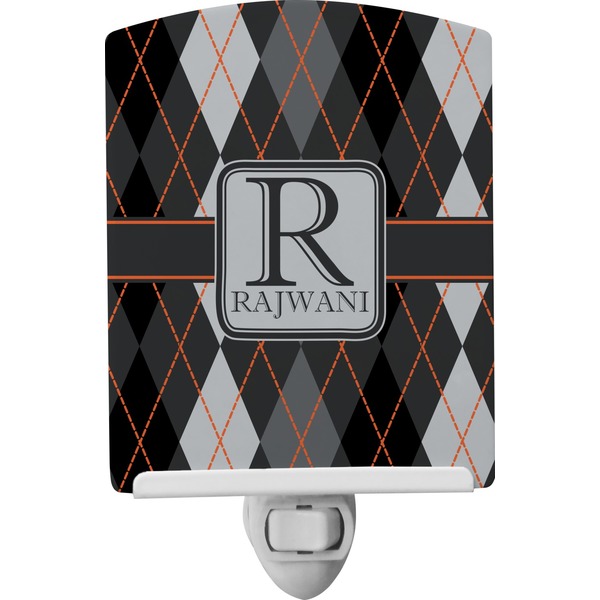 Custom Modern Chic Argyle Ceramic Night Light (Personalized)