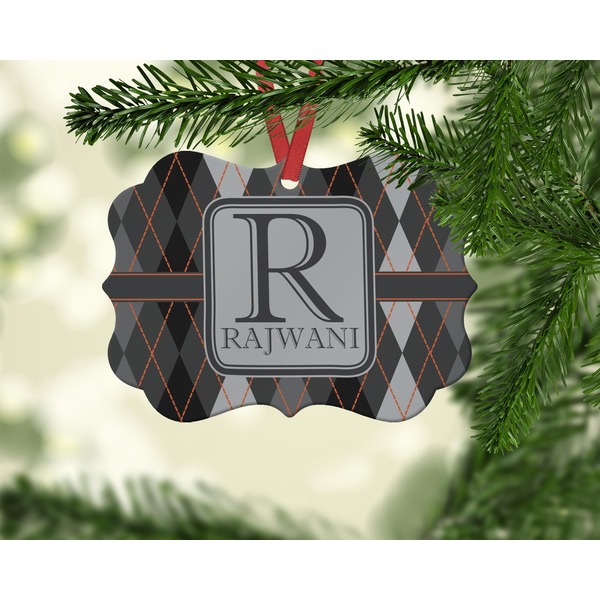 Modern Chic Argyle Christmas Ornament (On Tree)