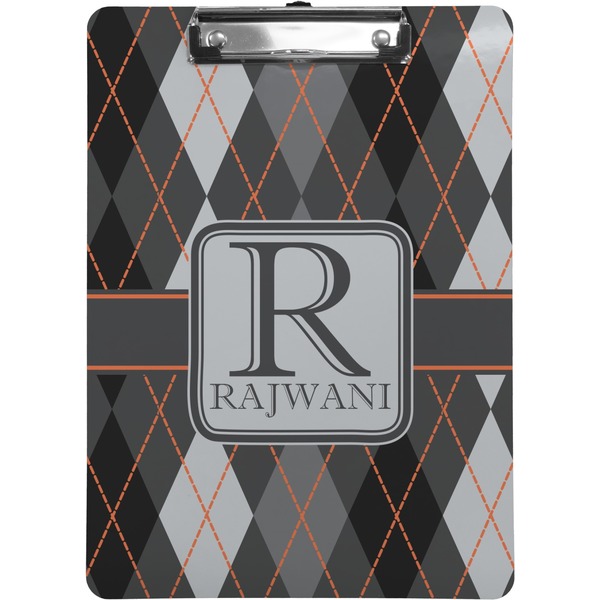 Custom Modern Chic Argyle Clipboard (Personalized)
