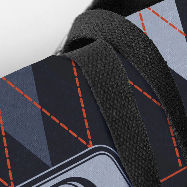 Modern Chic Argyle Closeup of Tote w/Black Handles