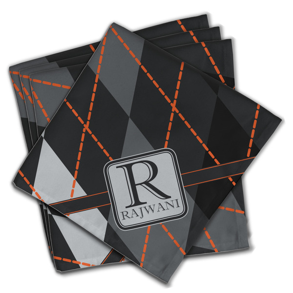 Custom Modern Chic Argyle Cloth Napkins (Set of 4) (Personalized)