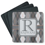 Modern Chic Argyle Square Rubber Backed Coasters - Set of 4 (Personalized)