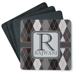 Modern Chic Argyle Square Rubber Backed Coasters - Set of 4 (Personalized)
