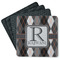 Modern Chic Argyle Square Rubber Backed Coasters - Set of 4 (Personalized)