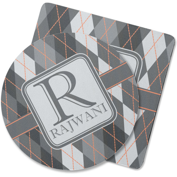 Custom Modern Chic Argyle Rubber Backed Coaster (Personalized)
