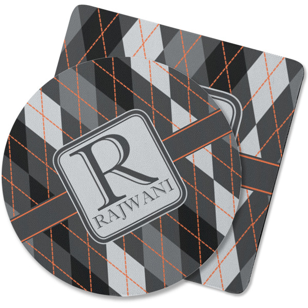 Custom Modern Chic Argyle Rubber Backed Coaster (Personalized)