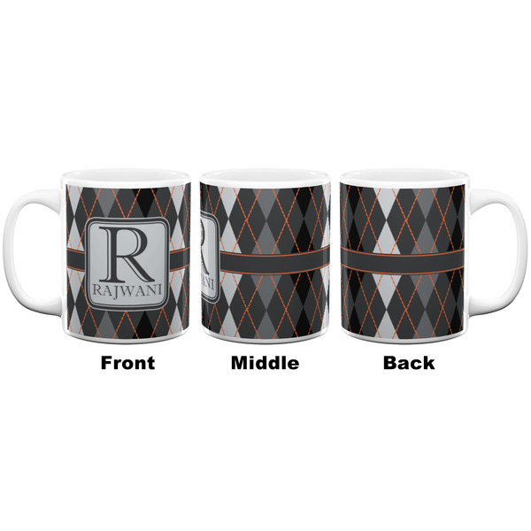 Modern Chic Argyle Coffee Mug - 11 oz - White APPROVAL