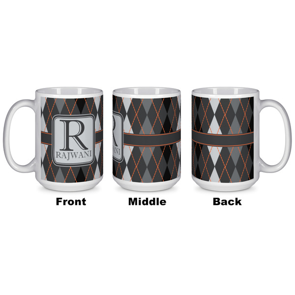Modern Chic Argyle Coffee Mug - 15 oz - White APPROVAL