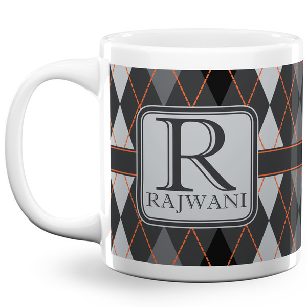 Modern Chic Argyle Coffee Mug - 20 oz - White