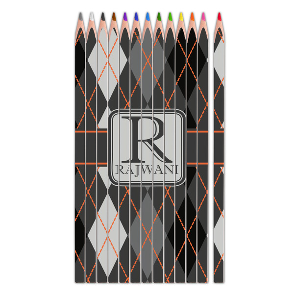 Custom Modern Chic Argyle Colored Pencils (Personalized)