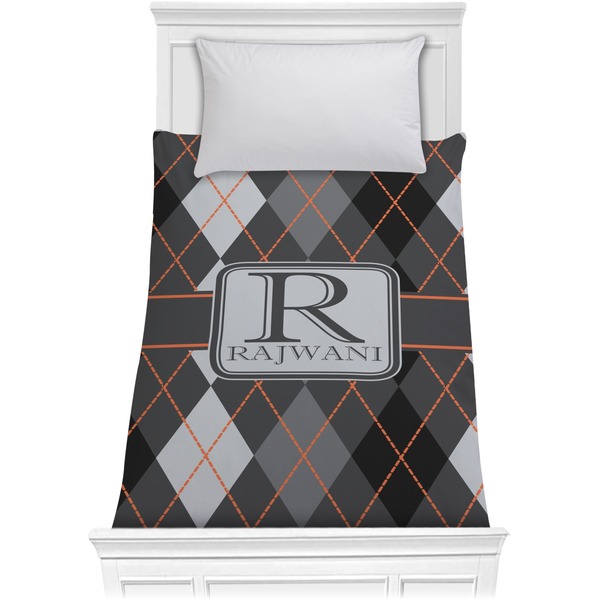 Custom Modern Chic Argyle Comforter - Twin (Personalized)