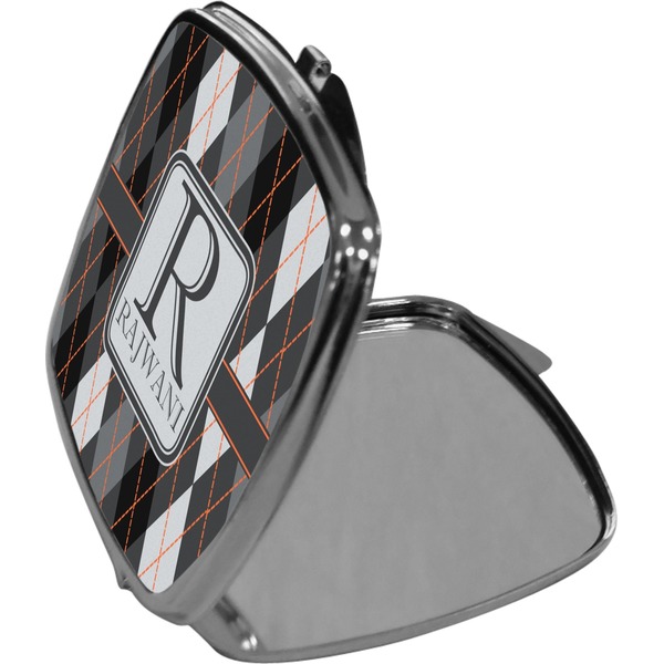 Modern Chic Argyle Compact Mirror (Side View)