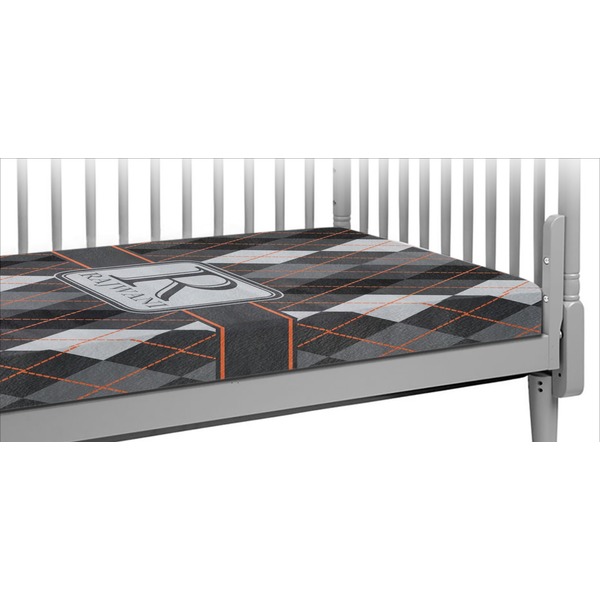 Custom Modern Chic Argyle Crib Fitted Sheet (Personalized)