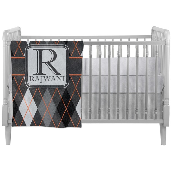 Custom Modern Chic Argyle Crib Comforter / Quilt (Personalized)