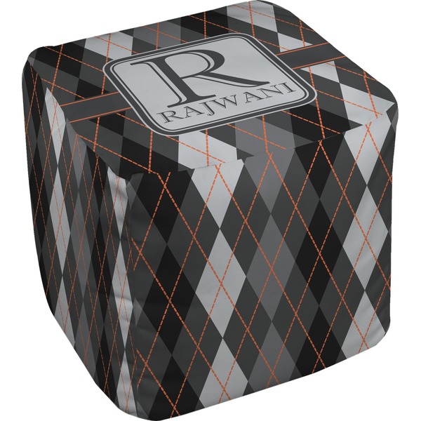 Custom Modern Chic Argyle Cube Pouf Ottoman - 18" (Personalized)