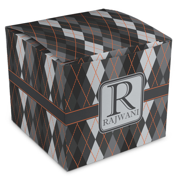 Custom Modern Chic Argyle Cube Favor Gift Boxes (Personalized)