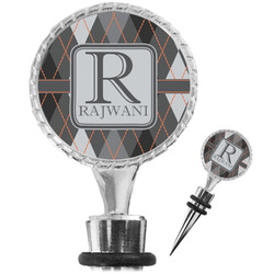 Modern Chic Argyle Wine Bottle Stopper (Personalized)