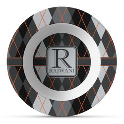 Modern Chic Argyle Plastic Bowl - Microwave Safe - Composite Polymer (Personalized)