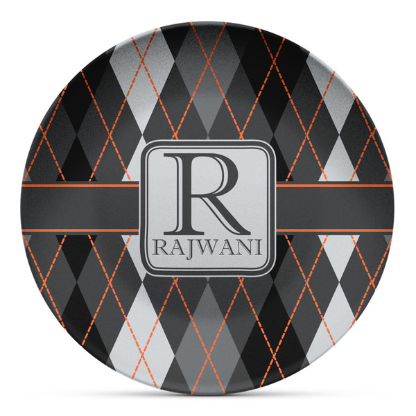 Custom Modern Chic Argyle Microwave Safe Plastic Plate - Composite Polymer (Personalized)