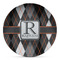 Modern Chic Argyle Microwave Safe Plastic Plate - Composite Polymer (Personalized)