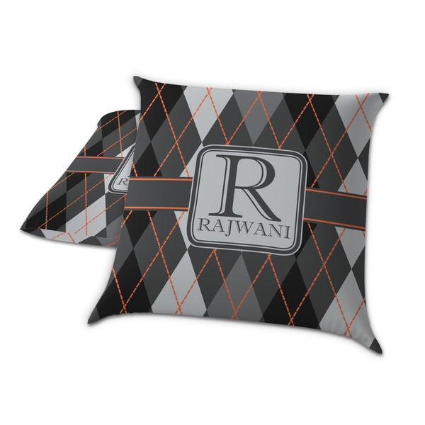 Modern Chic Argyle Decorative Pillow Case - TWO
