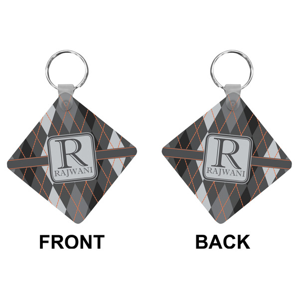 Modern Chic Argyle Diamond Keychain (Front + Back)