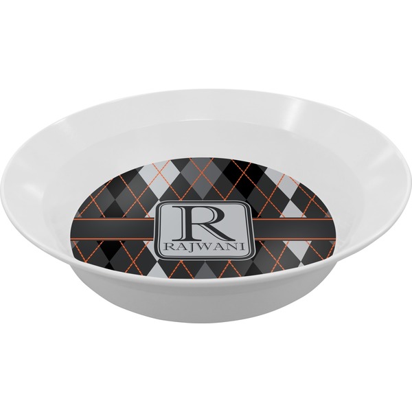 Custom Modern Chic Argyle Melamine Bowl (Personalized)