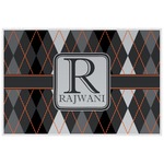 Modern Chic Argyle Laminated Placemat w/ Name and Initial