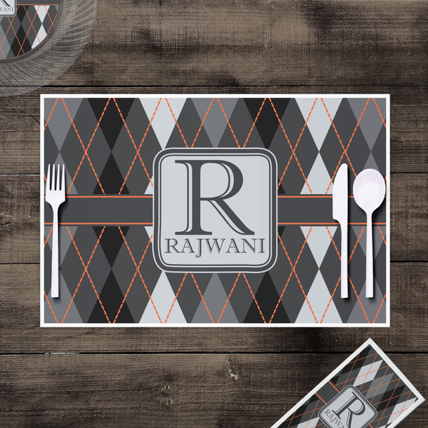 Modern Chic Argyle Disposable Paper Placemat - In Context