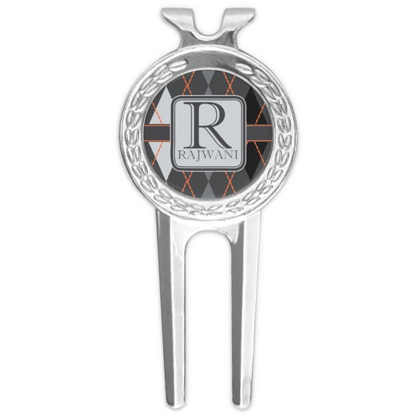 Custom Modern Chic Argyle Golf Divot Tool & Ball Marker (Personalized)