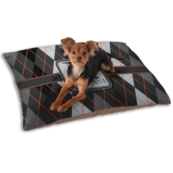 Custom Modern Chic Argyle Dog Bed - Small w/ Name and Initial