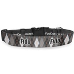 Modern Chic Argyle Deluxe Dog Collar - Extra Large (16" to 27") (Personalized)