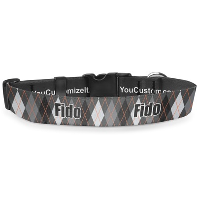 Modern Chic Argyle Deluxe Dog Collar (Personalized)