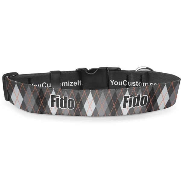 Custom Modern Chic Argyle Deluxe Dog Collar - Toy (6" to 8.5") (Personalized)