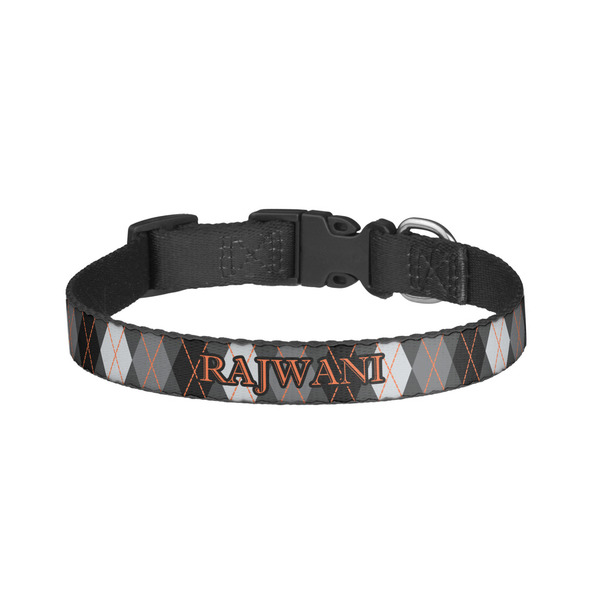 Custom Modern Chic Argyle Dog Collar - Small (Personalized)