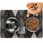Modern Chic Argyle Dog Food Mat - Small w/ Name and Initial