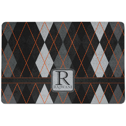 Modern Chic Argyle Dog Food Mat w/ Name and Initial