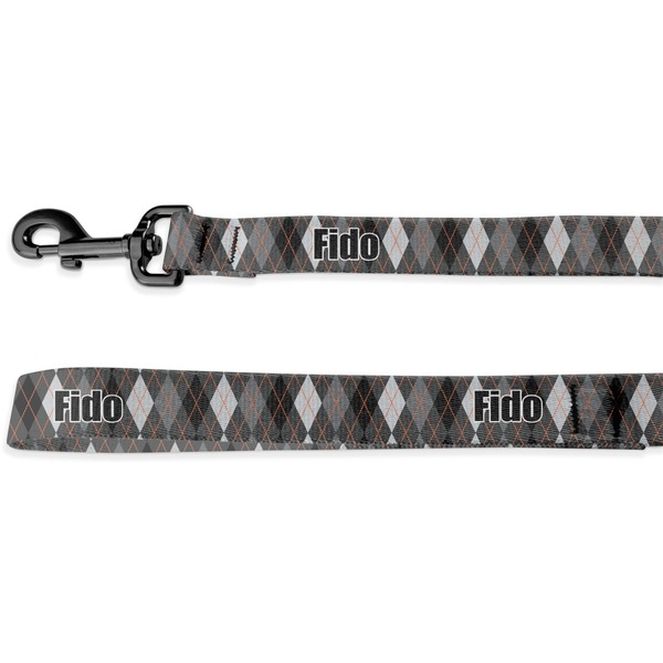 Custom Modern Chic Argyle Deluxe Dog Leash - 4 ft (Personalized)