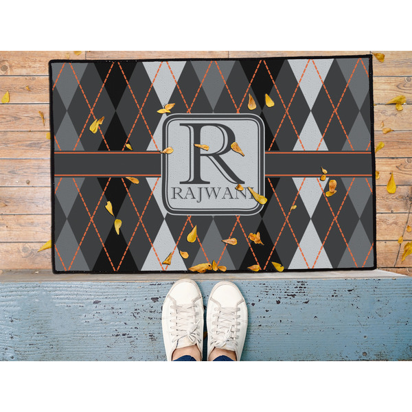 Modern Chic Argyle Door Mat - LIFESTYLE (Med)