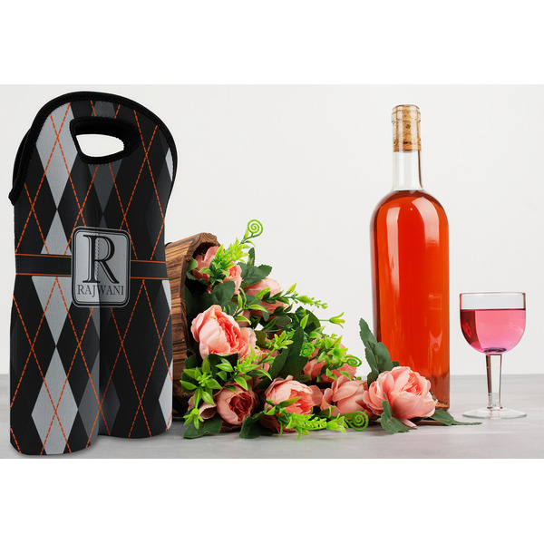 Modern Chic Argyle Double Wine Tote - LIFESTYLE (new)